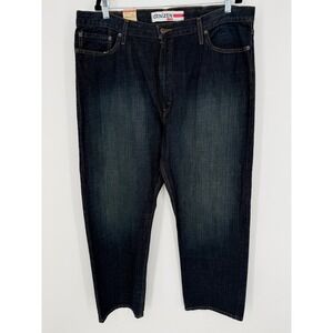 DENIZEN FROM LEVI'S 236 REGULAR FIT STRAIGHT LEG JEANS DARK WASH NWT 42X30